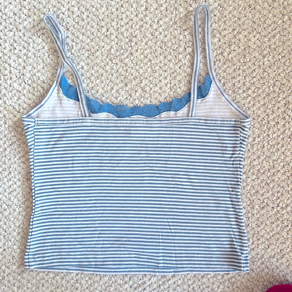 Victoria Secret Blue Striped Cami Cotton Top Size M - Picture 2 of 5